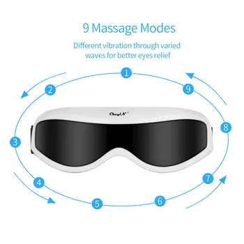 CkeyiN Масажор За Очи Магнитна Терапия Вибратор Интелигентен Инструмент За Масаж На Очите Премахване На 9 Режима На Облекчава Умората Масаж На Очната Ябълка 5