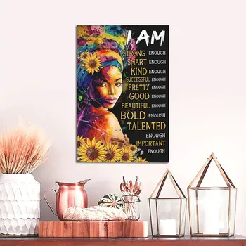 Diamond Изкуство Африканска Жена Вдъхновяващи Цитати 5d Диамантена Живопис Пълна Диамантена Пъзел, Мозайка Бродерия Творчески Хоби Къща 5