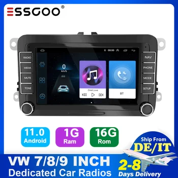 ESSGOO 2 Din Радио Android 11 Авторадио Стерео GPS Навигация 7/8/9 Инча Мултимедиен Плеър За Volkswagen Polo VW Skoda Seat