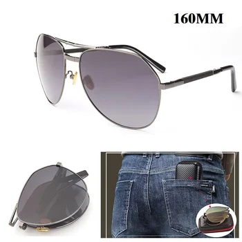 Evove 160 мм, Големи Слънчеви Очила, Мъжки, Женски Модни Слънчеви Очила за Шофиране за Мъже Сгъваеми Преносими Нюанси на Ден Нощ Drive