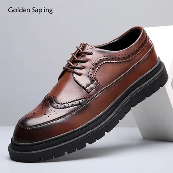 Golden Sapling/Мъжки модел обувки; Модни Обувки с Перфорации тип 