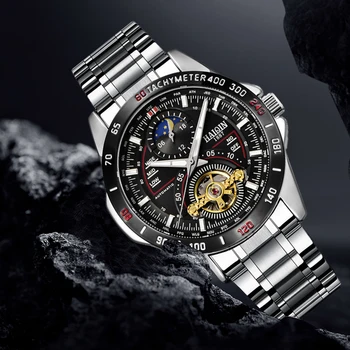 HAIQIN Военни Мъжки часовници с Турбийоном, най-добрата марка луксозни часовници, Спортни часовници, мъжки механични водоустойчив ръчен часовник, мъжки reloj hombre 2019