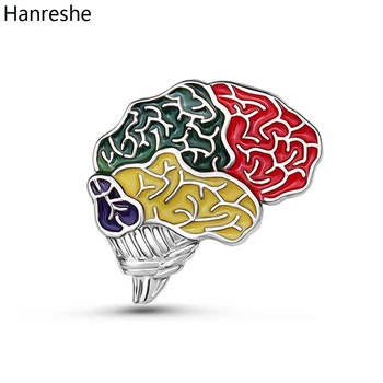 Hanreshe Креативна Брошка с Емайл под формата на Рейнбоу на Мозъка, на Жени, Медицинска Анатомия, Онкология, Отличителни Бижута, Аксесоари, Икона, Подарък за Лекари, медицински Сестри