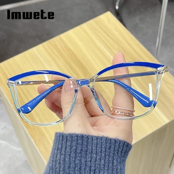 Imwete TR90 Рамки за Очила по Рецепта за Жени и Мъже, Оптични Очила с Анти-Синя Светлина, Прозрачни Декоративни Очила 2022
