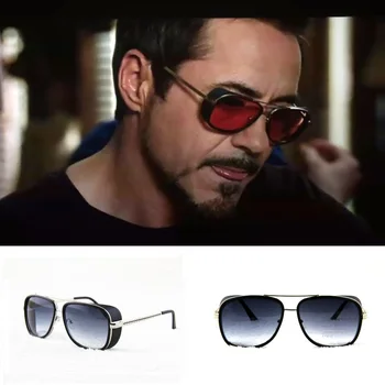 Iron Man 3 ТОНИ Старк Слънчеви Очила, Мъжки, Женски Покритие Ретро Марка Дизайнерски Слънчеви очила ретро Нюанси Ветроупорен Очила Oculos De Sol