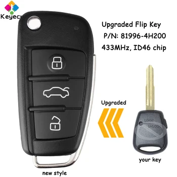 KEYECU Подмяна Обновен Флип дистанционно Управление на Автомобилен Ключ С 433 Mhz ID46 Чип за Hyundai H1 ПРЕЗ ZA Fob P/N: 95431-4H300