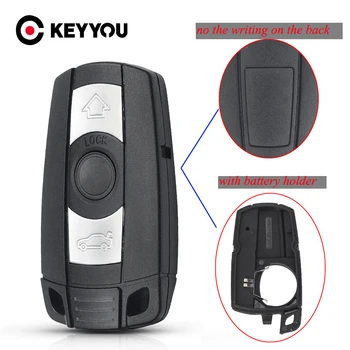 KEYYOU Корпус дистанционно ключ за BMW E61 E90 E82 E70 E71 E87 E88 E89 X5 X6 1 3 5 6 серия Замени 3 Бутона с/Без Батерии