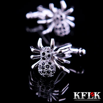 KFLK Луксозни ризи копчета за мъжки маркови копчета за копчета Crystal копчета за ръкавели и Високо Качество на Любимци паяк abotoaduras Бижута