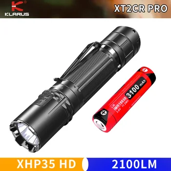 Klarus XT2CR PRO Акумулаторна Компактен Тактически Фенер XHP35 HD 2100LM Led Фенерче с Батерия 18650 за Самозащита 1