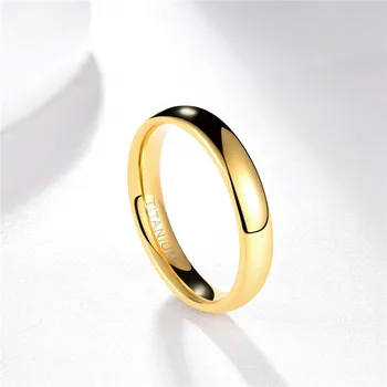 Kolmnsta Пръстен от Розово Злато за Жени, Годежен Пръстен 4 мм за Жени, Титановое Класически пръстен Унисекс за Мъже, 5 цвята, размер 3,5-14,5 2