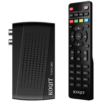 Koqit T10 Безплатен DVB T2 Тунер DVBC H. 265 HEVC Основната 10 2в1 Дистанционно DVBT2 Цифров Декодер Европа DVB-T2 MeeCast TV Stick Телеприставка