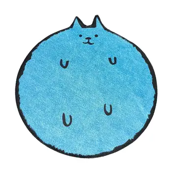 LAKEA Blue Cat Circle Килим По Поръчка с Уникален Дизайн Проблем Безворсовый Сладко Плюшено Мат Кашмир Животни Въздушни Подложки за Хол 0