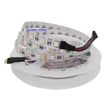 Led лента RGBW, 4 цвята в 1 led чип, SMD 5050 12v/24, гъвкава RGB лампа + бял/топло бял, 60 светодиода/m, 5 m/лот