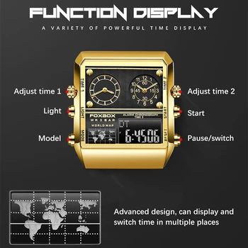 LIGE 2022 Нови Творчески Квадратни Мъжки Часовници Най-добрата Марка на Луксозни Цифров Часовник Модерен Часовник С Двоен Дисплей За Мъже Relogio Masculino 2