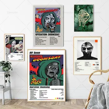Madvillain MF Doom Плакат на Хип-Хоп Рап Музика Корица на Албум на Звездата на Стенно Изкуство Платно за рисуване на Картина За Хола Декорация на Дома 0