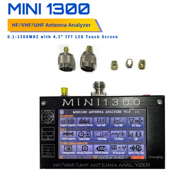 Mini1300 4,3-инчов LCD сензорен екран 0,1-1300 Mhz HF/VHF/UHF ANT КСВ Антена Анализатор Метър Тестер
