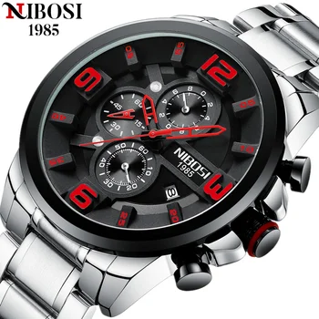 NIBOSI Мъжки Часовници Най-добрата Марка на Луксозни Творчески Хронограф Кварцов Големи Часовник е Водоустойчив Бизнес Ръчни Часовници за Мъже Relogio Masculino