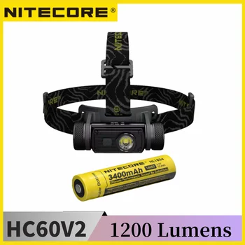 NITECORE HC60 V2 1200 лумена USB-C, Акумулаторна батерия налобный фенер P9 LED обхват на 130 метра От 18650 Батерия 3400 mah, фаровете