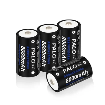 PALO D Размерът на Акумулаторна Батерия Тип R20 C 8000 ма + Led smart Зарядно Устройство Зарядно Устройство за 1,2 НА NIMH NICD AA AAA C D Батерия 3