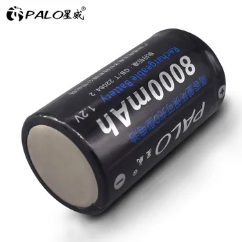 PALO D Размерът на Акумулаторна Батерия Тип R20 C 8000 ма + Led smart Зарядно Устройство Зарядно Устройство за 1,2 НА NIMH NICD AA AAA C D Батерия 5