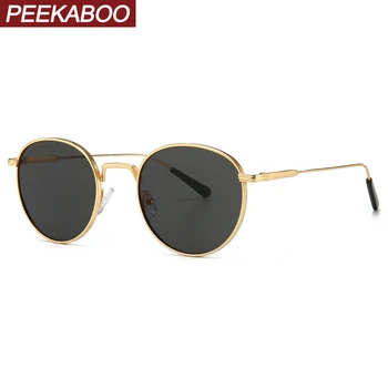 Peekaboo метални кръгли слънчеви очила мъжки ретро златисто-зелени uv400 класически кръгли слънчеви очила за жени подарък мъж летен хит на продажбите