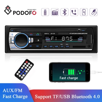 Podofo 1Din Стерео Bluetooth FM Радио, Дистанционно Управление с Цифров MP3-плейър, USB/SD Порт Радиото в автомобила На таблото Аудио Музика