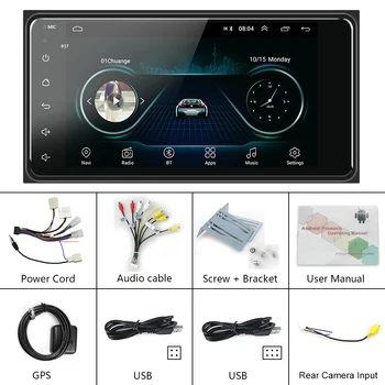 Podofo 2Din Android 10,0 Авто Радио Авто Видео Мултимедиен Плейър GPS Навигация CarPlay 2Din Стерео За Toyota Corolla Авторадио 5