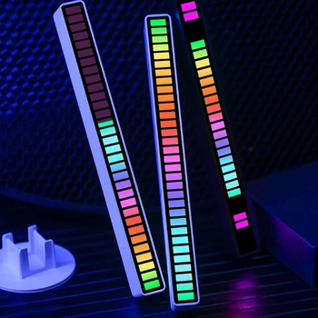 RGB LED Музика Управление на Звука Led Лента Звукосниматель Гласова Активация Ритмични Светлини Цветна Околната Атмосфера Led Светлинна Лента Разсеяна Светлина 1