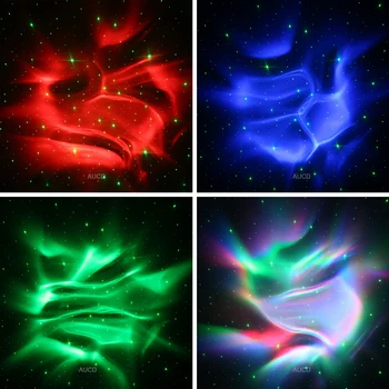 RGB Пълноцветен Аврора Led Лампа Galaxy Звездното Небе Звезда G Лазерен Микс Проектор Осветление Домашна Стая Вечерни Шоу Дистанционно USB Нощно Осветление 5