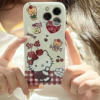 Sanrio Hello Kitty за iPhone 13 13 Pro 13 Pro Max 12 12 Pro 12 Pro Max 11 11 Pro 11 Pro Max X XS MAX XR Cartoony Сладък Калъф за вашия телефон 1