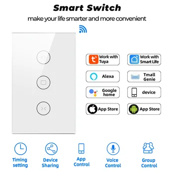 SMATRUL Sasha САМ US WiFi, Сензорен Ключ за Щори Щори Рольставни електрически двигател за Монтиране на Стъкло Приложение Smart Life Google Home Алекса 1