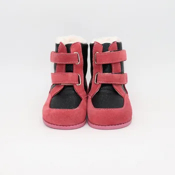 Tipsietoes 2023 Нова Зимни Детски Обувки на Бос крак Кожени Обувки Martin Детски Зимни Обувки За Момичета И Момчета Гумени Модерни Розови Маратонки 5