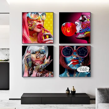 Toile Секси Картина на Платно в стил поп-арт върху Стената, Плакати с Реактивните Момичета и Щампи, Стенни Художествени Картини за Всекидневната, Дизайнерски Декора 0