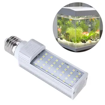 UEETEK 7 W E27 Led энергосберегающая лампа, подходяща за всички аквариуми с риба и рибни кутия, бял аквариум за риби, странично оттичане штекерный царевичен лампа