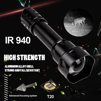 UltraFire T20 10 W IR Фенерче 850 нм 940 нм Нощно Виждане Мащабируем Фенерче LED Инфрачервен Фенерче Тактически Ловен Фенерче 0