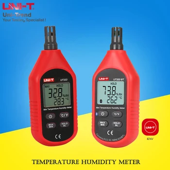UNIT UT333/UT333BT Мини Измерване на температура и Влажност на въздуха; Стая/Селскостопански/Индустриални/Лаборатория/Електронен термометър