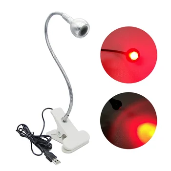 USB 5V 1A 670nm Преносима Лампа Червена Светлина Гъвкави led Лампа Гъша Шия Срещу Влошаване на Зрението Лампа Бял Алуминий