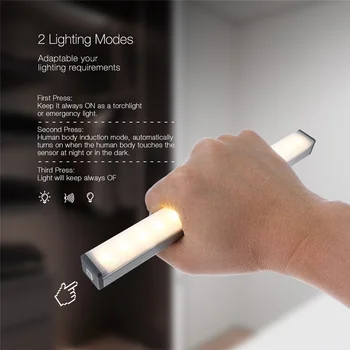 USB Акумулаторни Лампи за Кабинет PIR детектор за Движение-Led Лампа Под Шкаф Автоматично включване/изключване за Кабинет Стълби с кухненски Стенен лека нощ 1