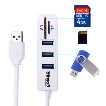 USB-хъб Разход 3/6 Портове USB 2.0 Хъб Високоскоростен Сплитер Мулти USB Комбиниран 2 В 1 SD/TF Четец на карти За Преносими КОМПЮТРИ 4
