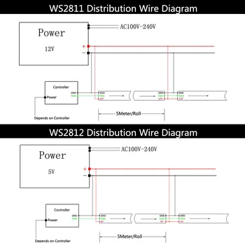WS2811 WS2812B WS2813 WS2815 30/60/144 led/м RGB Led лента Индивидуално адресуемая лента Лампа DC5V DC12V IP30/65/67 2