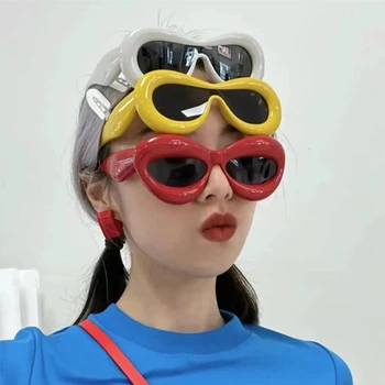 XJiea Слънчеви Очила Дамски 2023 Модерен Дизайнерски Слънчеви Очила с Големи Рамки Мъжки Слънчеви Очила Модерен Овални Унисекс Улични Очила За Шофиране Eyeglasse 1