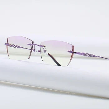 ZIROSAT 58133 Рамки За Очила Без Рамки, Златна Рамки За Очила, Дамски Леки Рамки За Очила, Оптични Рамки, Очила За Късогледство Рецепта