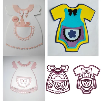 Бебешка рокля с пеперуда, нови Метални Режещи Печати за украса, картички, шаблони за scrapbooking, хартия, дрехи за момчета и момичета, Печати