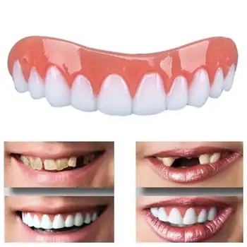 Бяла Имитация На Фалшив Горния Зъб Избелваща Лента За Зъбни Протези Скоба За Грижа За Устната Кухина Играчка 0