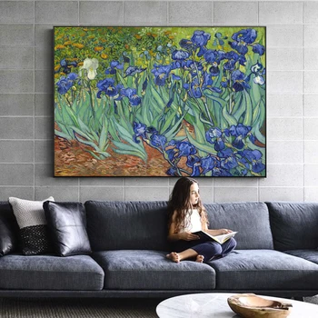Ван Гог Ириси Цветя, Репродукции На Картини На Стената Импресионист Ириси Платно Изкуството На Декоративни Картини За Хол 0