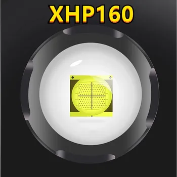 Вграден 11400 ма Супер XHP160 Мощен Led Фенерче, Акумулаторна батерия Тактически Фенер Usb Flash Cree Led Фенер 1