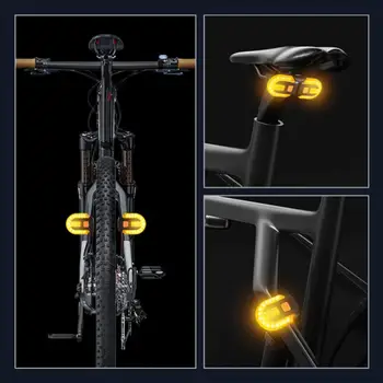 Велосипеден Задни Задни колела под Наем Сигнален Фенер LED Безжичен Изнесен Индикатор за USB Зареждане Непромокаемая Сигналната Лампа за Сигурност на Волана 1