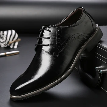 Висококачествени Ежедневни Обувки Големи Размери, Мъжки Гореща Разпродажба, Дишаща Брандираната Мъжки Ежедневни Обувки, Официалната Бизнес И Ежедневни Мъжки Обувки В Черен Цвят 0