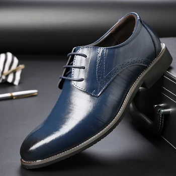 Висококачествени Ежедневни Обувки Големи Размери, Мъжки Гореща Разпродажба, Дишаща Брандираната Мъжки Ежедневни Обувки, Официалната Бизнес И Ежедневни Мъжки Обувки В Черен Цвят 1