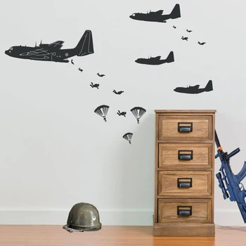 Въздушно-Амфибийни Войници, Хеликоптери Военна Военна Стикер Vinyl Свалящ Стикер На Стената S Всекидневна Стая За Момчета Рисувани Стенни Разтегателен WL216 0